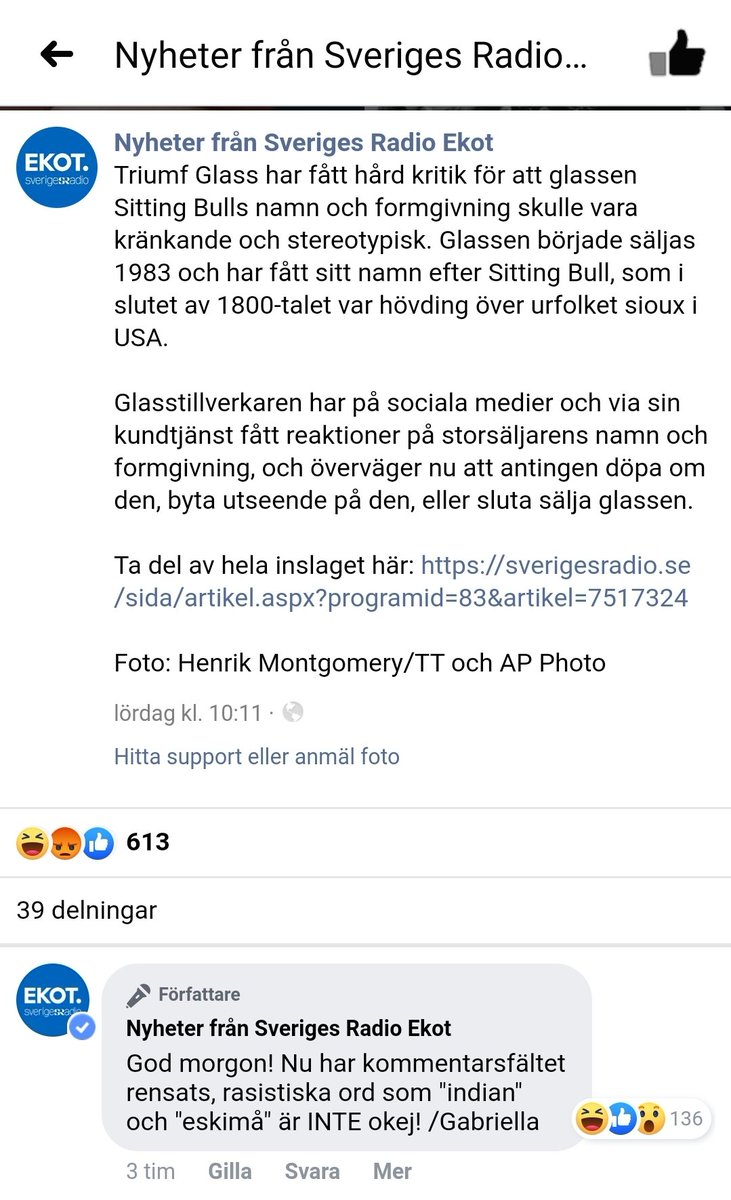 thereseverdun's tweet photo. Nu är det rasism att använda orden indian och eskimå, hälsar public service.
Och sånt här betalar du för. Känns bra, va? https://t.co/IIS5MTivBN