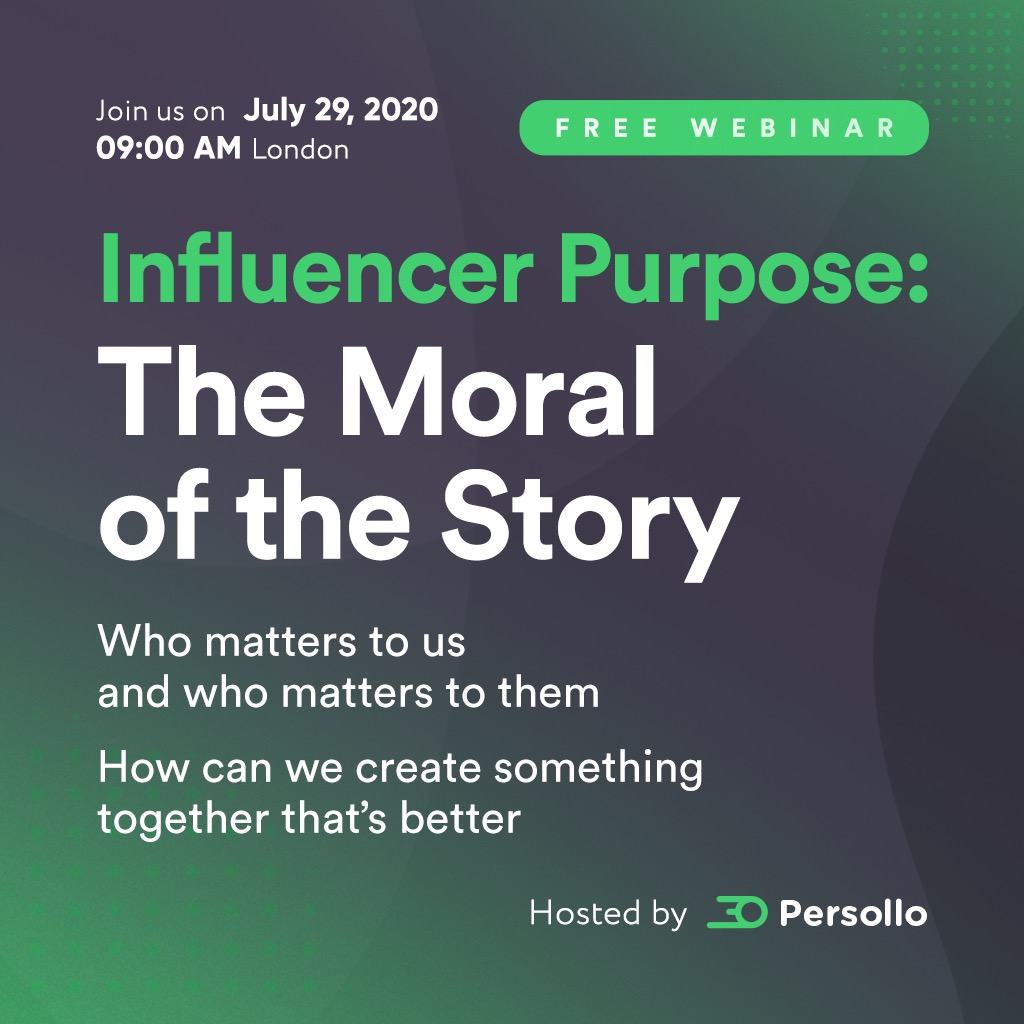persollo's tweet photo. Persollo is holding a new webinar!🔥
TOPIC: Influencer Purpose: The moral of the Story.
Sign up here: https://t.co/CScsl3tHCl to join us live on Wednesday 29th July at 9 am (London time).
We look forward to seeing you online!
#persollo #new #webinar https://t.co/aUGeAXZ9PS