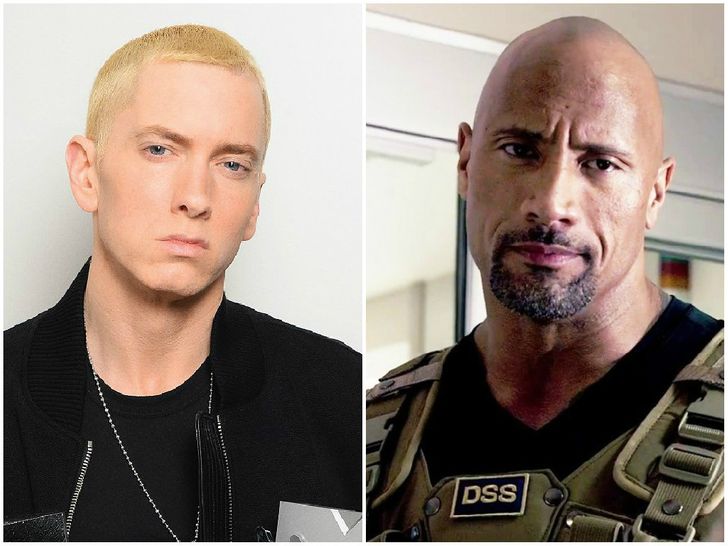 8 Unbelievable Photographs of Celebrities Who Are the Same Age. [A Thread]1. Eminem and Dwayne Johnson — 44 years old