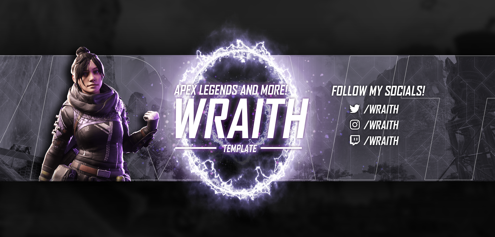 Jerfx Apex Legends Wraith Youtube Banner Template Dm Me For Commissions Or If You Re Interested To Pick This One Up T Co Hmtxzculg6 Twitter