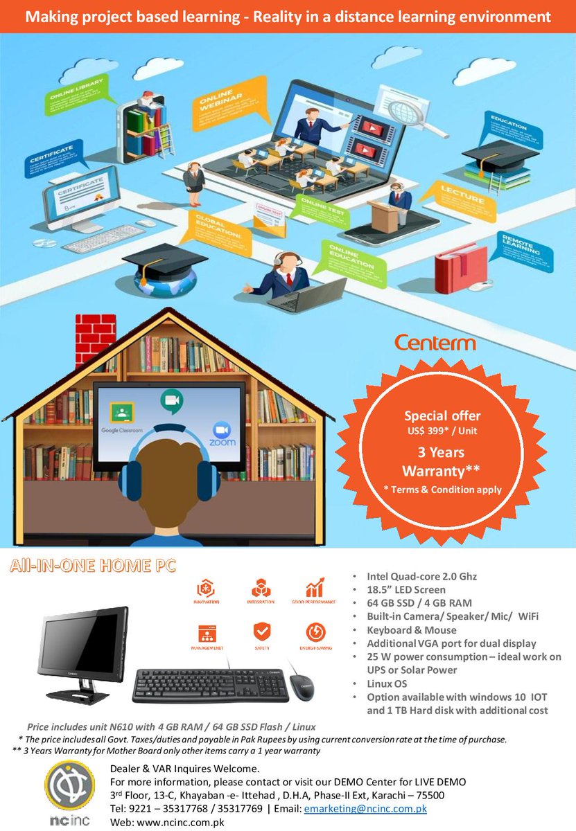 NCIncPakistan's tweet photo. Study from home, cost effective thin client solution. https://t.co/cEvDykcKF8