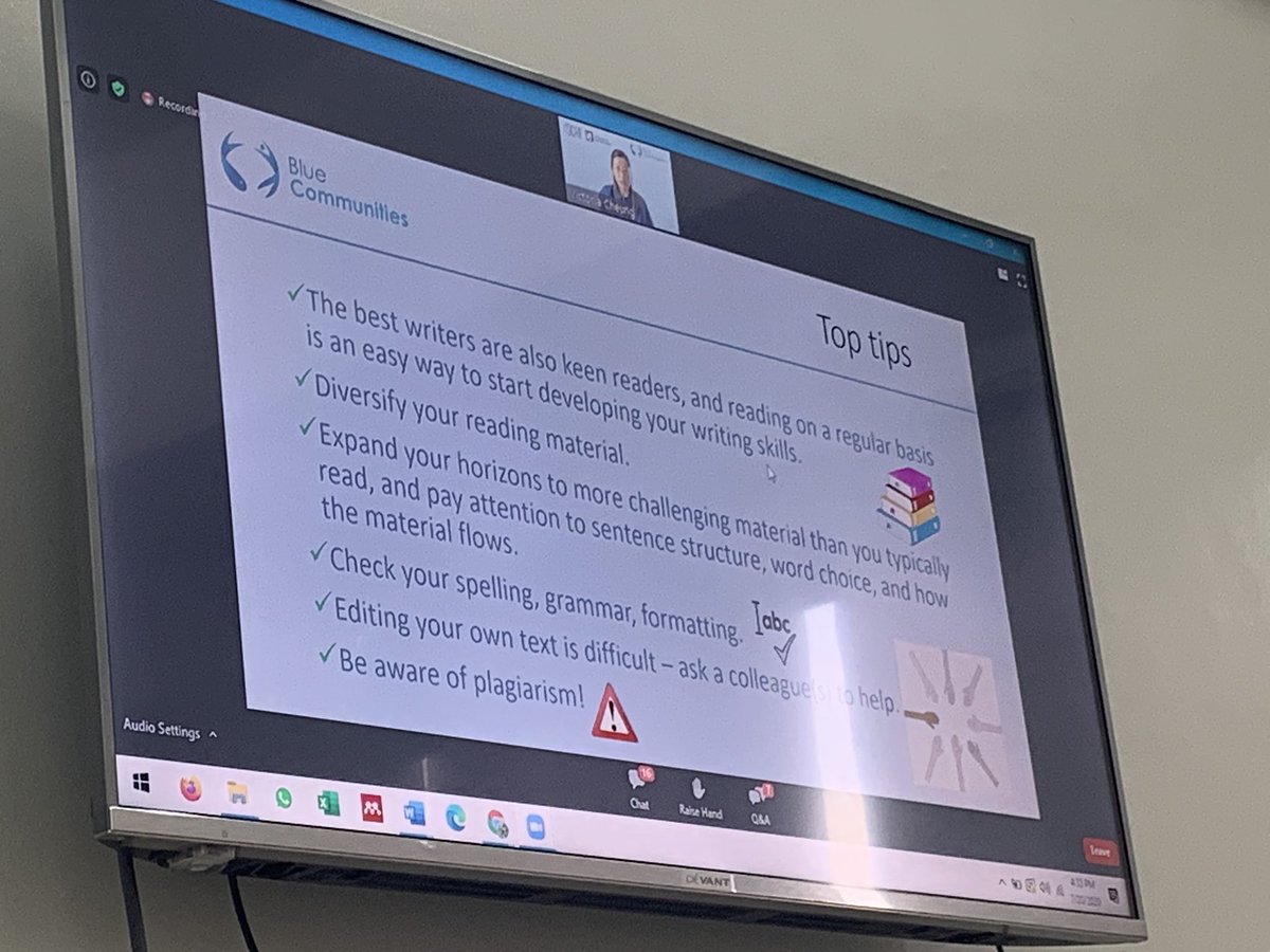 KarenMadarcos's tweet photo. Great presentation from @vikki_vikster! Learned a lot from this wonderful tips. Will definitely use this! #bluecomms2020 https://t.co/KF2mVWN5hb