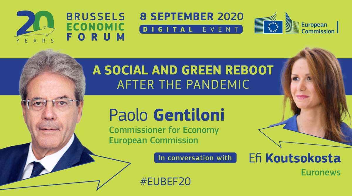 ecfin's tweet photo. 🗣️ Euronews' @Efkouts will have a conversation with Commissioner @PaoloGentiloni on a social and green reboot after the #coronavirus pandemic.
Don't miss out! Join the debate → https://t.co/95l2LBHjvk https://t.co/4ZeUQW6swN