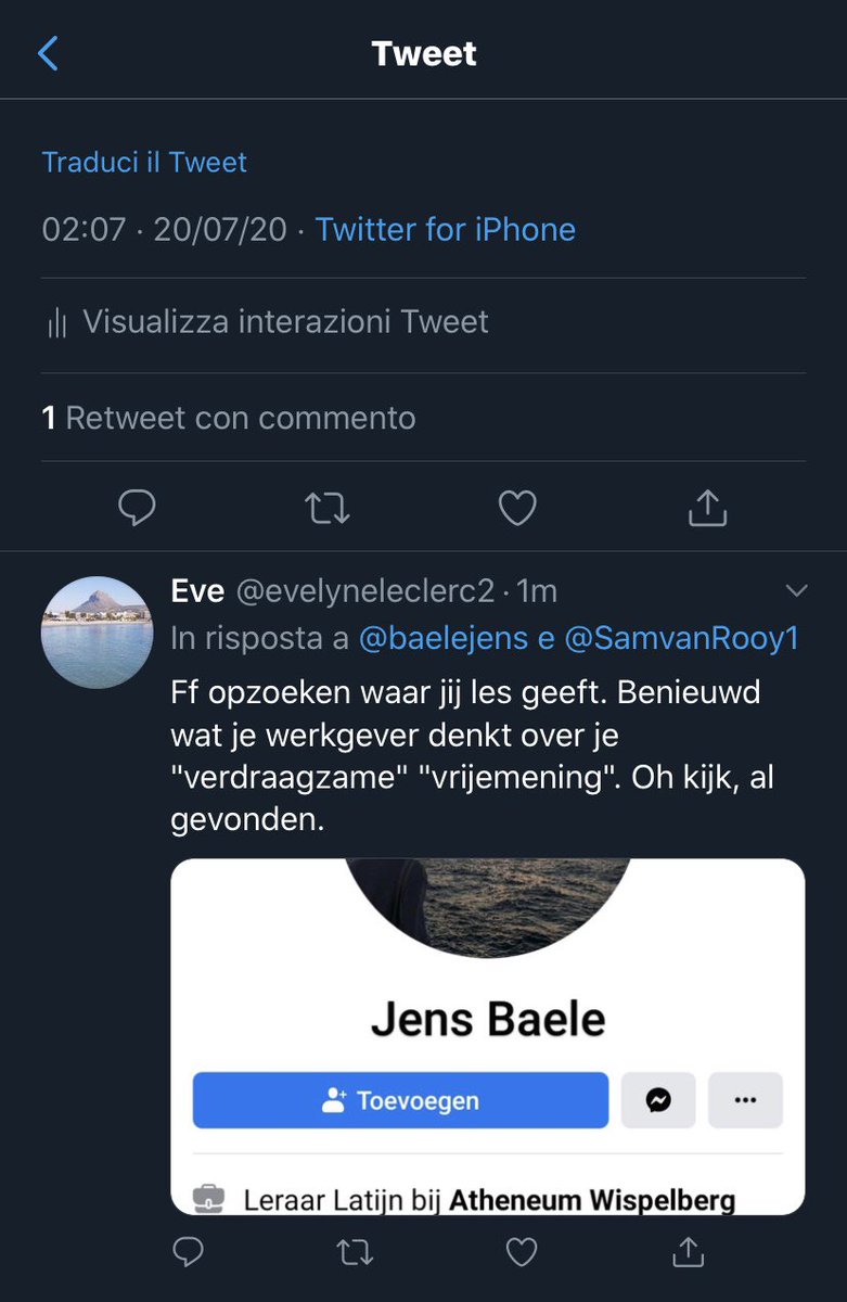 baelejens's tweet photo. Deze ‘volksvertegenwoordiger’ verdraagt geen kritiek op zijn racistische uitlatingen. Daarbij schoffeert hij het volledige lerarenkorps. Vervolgens komen zijn vriendjes helpen om mij te intimideren #nietmijnvlaanderen 👇🏻 https://t.co/CDOn3gB6Gu
