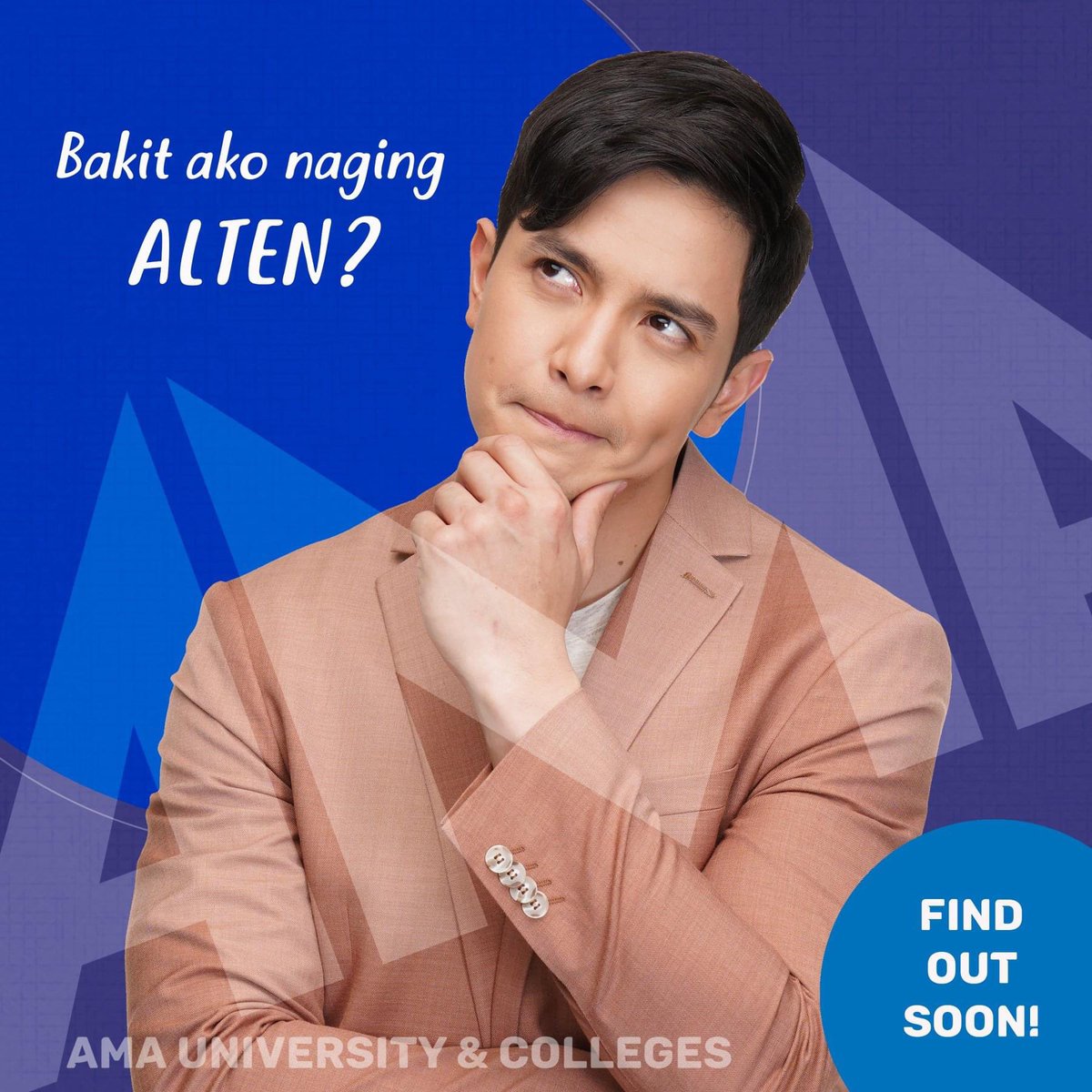 AldenTrendsOFC's tweet photo. Bakit nga ba ALTEN ang tawag kay Alden?
Watch out for the newest video premiere from @AMAEducSystem!
Let’s all find out soon!
@aldenrichards02
#OnlineLearningPH
#ALDENRichards
• AMA University and Colleges FB https://t.co/4QEA3ozeCK