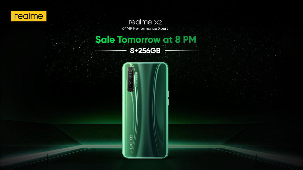 realmeIndia's tweet photo. Waiting to experience the magnificent #realmeX2?
Featuring a 64MP AI Quad Camera & Qualcomm Snapdragon 730G Processor, the #64MPPerformanceXpert is now available in a brand new 8+256GB variant.
Sale tomorrow at 8 PM on https://t.co/HrgDJTHBFX & @Flipkart.
https://t.co/xRT6sKbJC0 https://t.co/L5vjkcYn0L