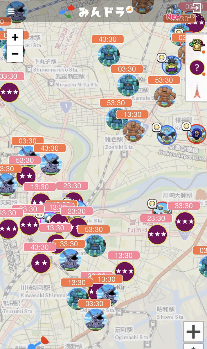 永井浩二 東京と愛媛のど田舎の違い リアルタイムで同じ1キロ範囲を表示してこの違いだよ サントリースポットもほとんど無し 投稿もメガモンも僅かしか無し 俺 それでもドラクエウォーク大好きだよ 運営の皆さん これからも楽しいイベント出るの待って