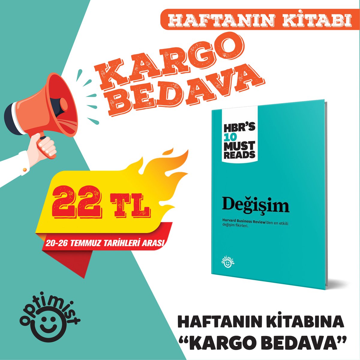 Optimistkitap's tweet photo. Haftanın kitabına özel "Kargo Bedava" kitabı HBR's 10 Must Reads Dizisi'nden "Değişim" 37 TL yerine sadece 22,20 TL! Satın almak için https://t.co/ymYxD1LDOf #optimistkitap #optimistdia https://t.co/CI5SW2SqO1