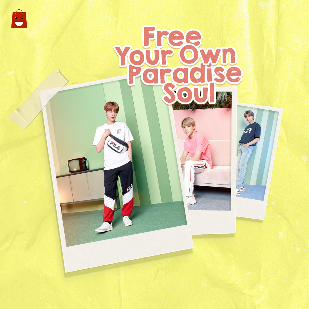 GoToMallsSG's tweet photo. The boys are coming to the island of Singapore!
When BTS meets FILA Paradise…who’s ready for some sunshine with colorful yet energetic range of collection?

Info🔎https://t.co/4gFPjOWmzS
-
#GotomallsSg #Singapore #FreeYourOwnSoul #OneWorldOneFILA #BTS #FILAFUSION #FILASG https://t.co/qjLlCNPqgQ