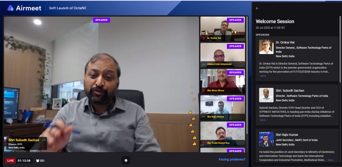 cybercinatics's tweet photo. Congratulations to STPI for a great soft launch of #STPIOCTANE and  supporting startups addressed by Sh. Kumaran Venkatesh, president &amp; partner, AXLerateNow,&amp; Chief mentor of a #CoE in #IoT. @rsprasad @Omkar_Raii @stpiindia @mpdvizag @STPIVizag @GoI_MeitY https://t.co/NuICo5a9Gk