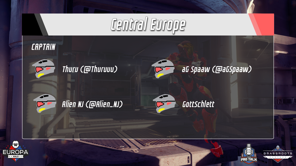 EuropaHalo's tweet photo. Central Europe!

A merger of Germany and Switzerland makes up this squad. Led by captain @Thuruuu he has called up @Alien_NJ @aGSpaaw and GottSchlett to the merged squad!

@Aleks__54 &amp; @UCSxGunfusion are subs for scrims for the squad! https://t.co/PNJThYPcF0