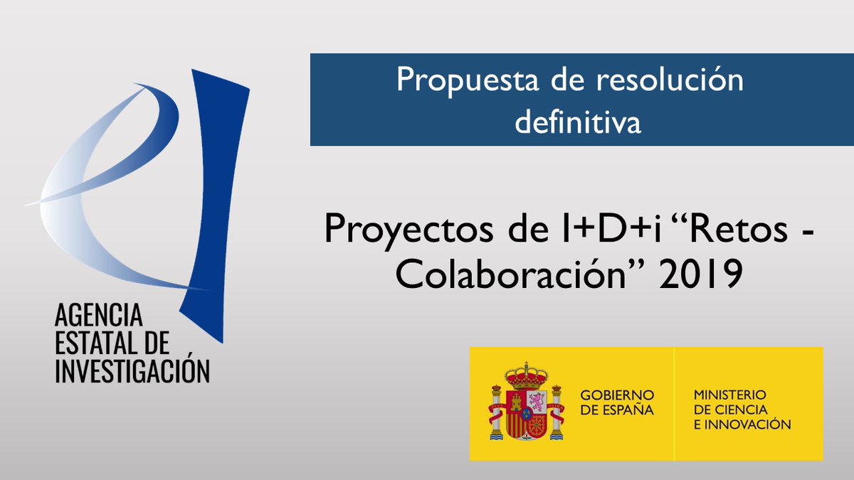 ‼️ La <a href="/AgEInves/">Agencia Estatal de Investigación</a> publica la Propuesta de Resolución Definitiva de la convocatoria 2019 de Proyectos de I+D+i "Retos - Colaboración".
Financiamos proyectos de desarrollo experimental en cooperación entre empresas y organismos de investigación.
➡️bit.ly/32EOAtt
💰 136,6 M€