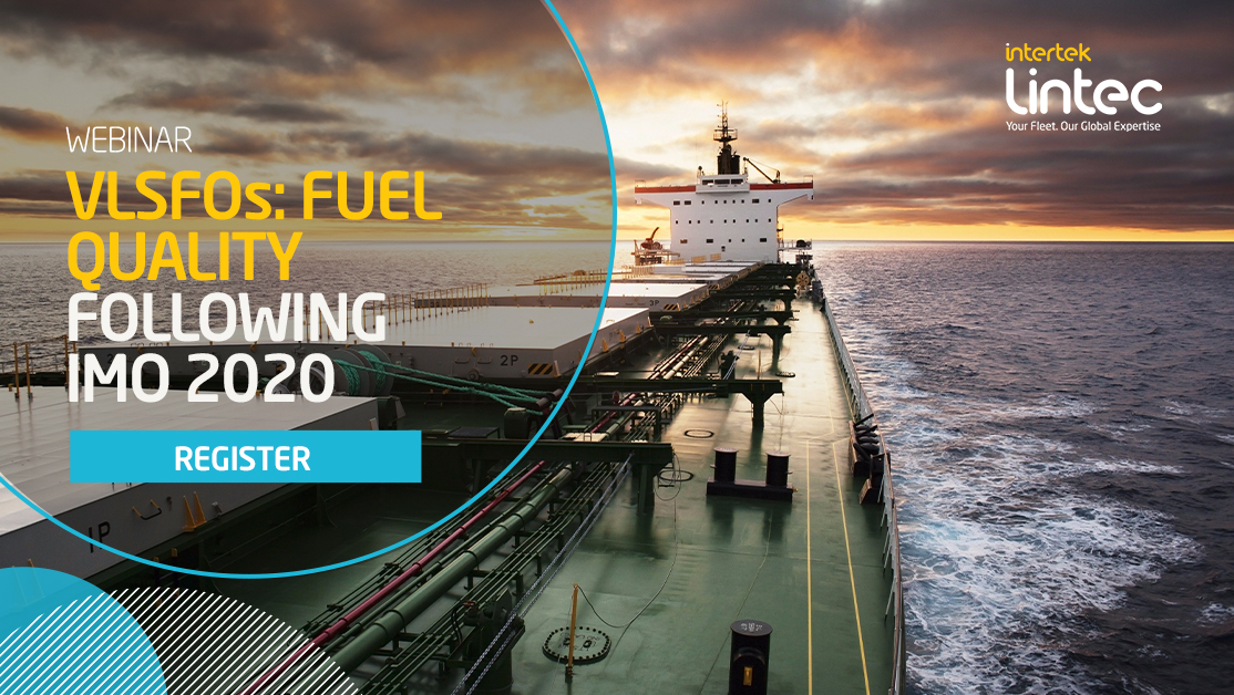 Intertek's tweet photo. How has the landscape of fuel quality changed since #IMO2020? Our experts talk about #VLSFOs in our next #webinar. Register: https://t.co/rrBhc8b1xL https://t.co/uGcW61PhB4