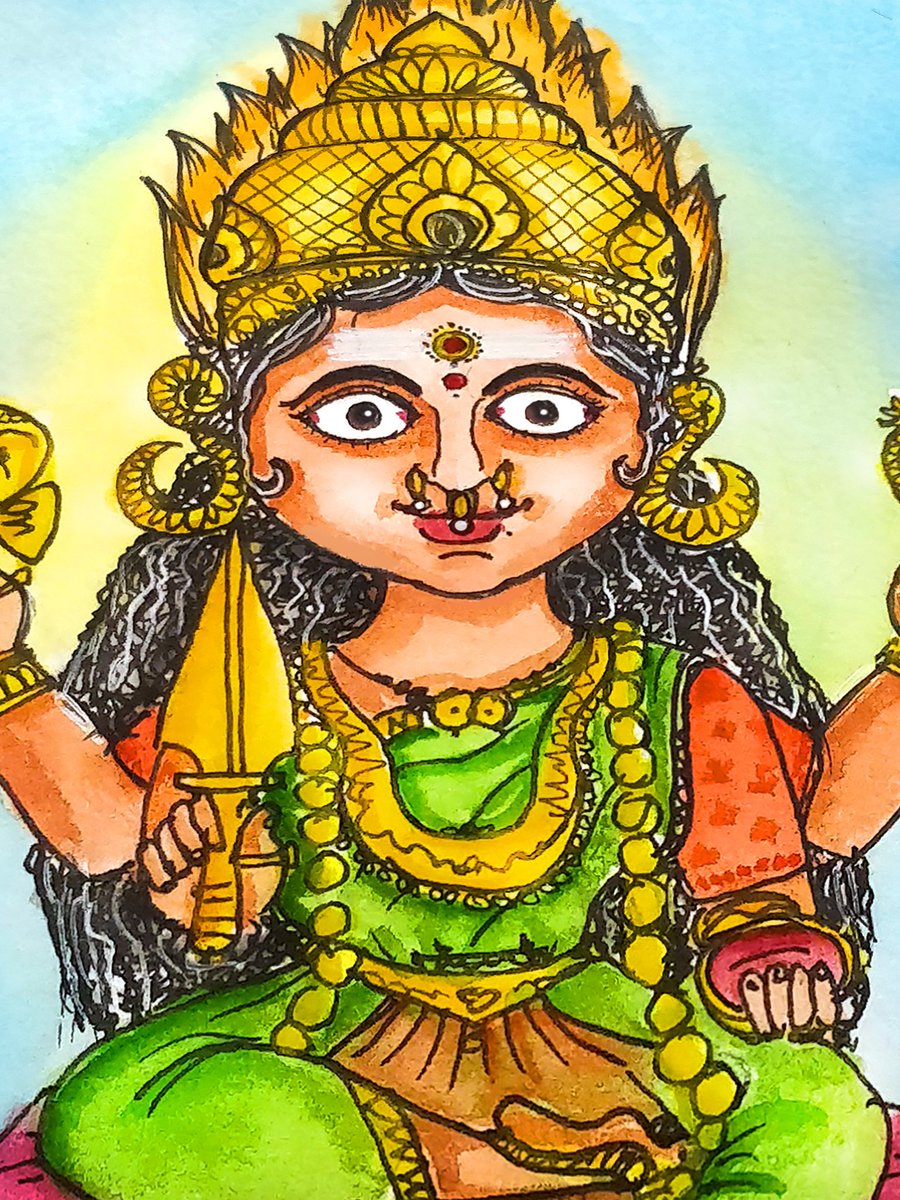 Kharathbumar's tweet photo. ✨புன்னைநல்லூர் மாரியம்மன் ✨
.
#doodle #illustration #aadi #mariyamman #art #watercolor #instaart #artistsoninstagram #illustratorsoninstagram https://t.co/rvD6GTCKH9