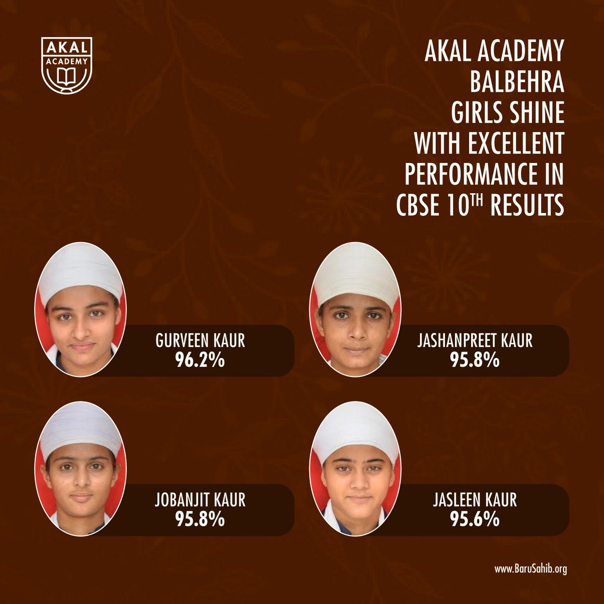 BaruSahibTKS's tweet photo. #AkalAcademy #ProudMoment #Achievers #CBSE10thResult #BlessedtobeSikh

Akal Academy Balbehra Girls shine with excellent performance in CBSE 10th Results

https://t.co/sMosWVJxUC https://t.co/T3kzv5SokT