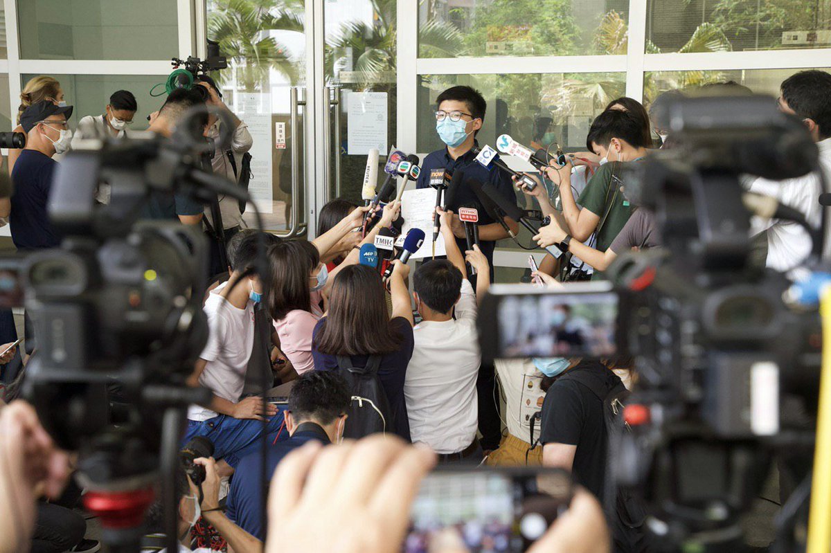 【JOSHUA WONG RUNS FOR LEGCO ELECTION AMID NATIONAL SECURITY LAW】1. A week ago, over 610,000 Hong Kongers went to ballot boxes to affirm our resolve to defend freedom despite Beijing’s tightening control and police disturbances. Our votes are our voice under China's crackdown.