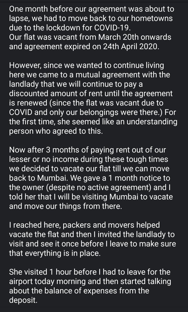 SethSnigdha's tweet photo. Attention! It's high time an action is taken against these mafia #landlords looting the tenants of their security deposit. Pls read and help! This is horrific! Various such cases exist which need to STOP! @CPMumbaiPolice @CMOMaharashtra @MumbaiPolice @mybmc #rent #goons #jvlr https://t.co/Zi8PAA58b5