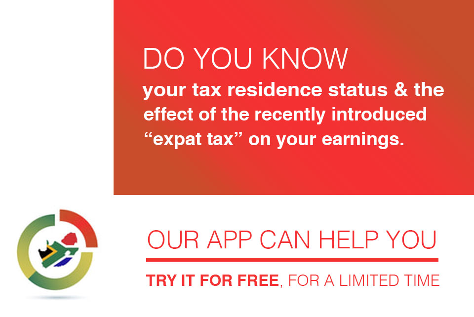 TaxRiskNav's tweet image. Try the Residence and Remuneration App for free to  understand your South African tax residence status, and the effect the recently introduced "expat tax" have on your earnings. #tax #ExpatTax #TaxResidence 
taxrisknavigator.co.za/beta-launch.ht…