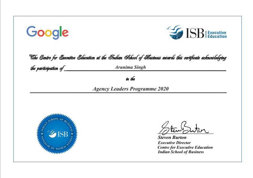 arunimasingh13's tweet photo. Happy to share #ISB #Google #Gratitude #ConstantLearner https://t.co/Qy1Ec3Hc42