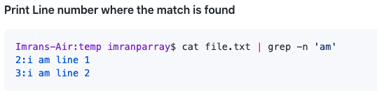 print the line number where match was found