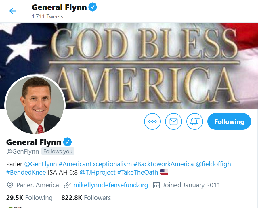 27) General Flynn's new banner.