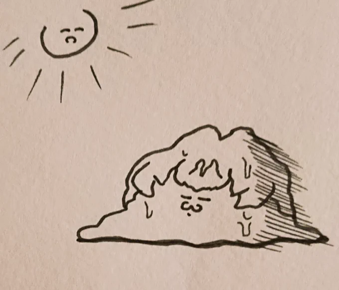 暑さで溶けるみんみ 