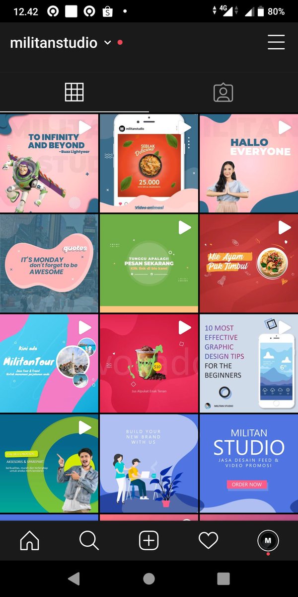 IRZMSYHKICK's tweet photo. @ikanatassa Bagi temen temen yang pengen akun media sosialnya lebih menarik dan tampil profesional, kami menyediakan jasa desain feed dan video. Bisa langsung dm aja, portofolio ada di instagram @militanstudio https://t.co/DD7pXtpk74 https://t.co/tiULkJacXG