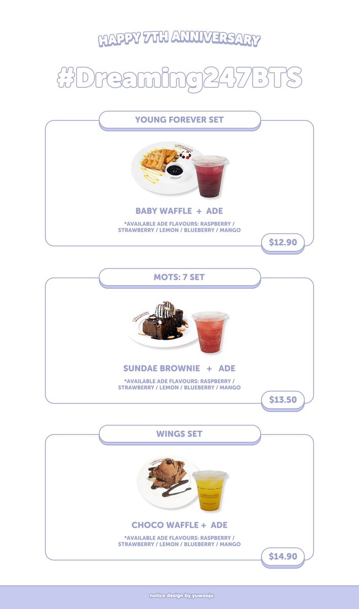 Melindawith17's tweet photo. D-1 #Dreaming247BTS

Set menu reveal ^^ 

Thanks to @coffeesmith_bm for the special menu 💜💜 https://t.co/YUVOzv4xZN