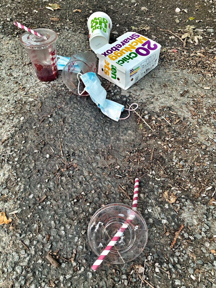stuhhigh_suezUK's tweet photo. On this mornings walk it was Unfortunately obvious that others think it’s acceptable to litter their fast food & presumably the mask they used to protect themselves when buying it. No protection for nature though ! Ashamed of how some humans treat our world 🌍 #RespectOurWorld https://t.co/otiGkywrhr