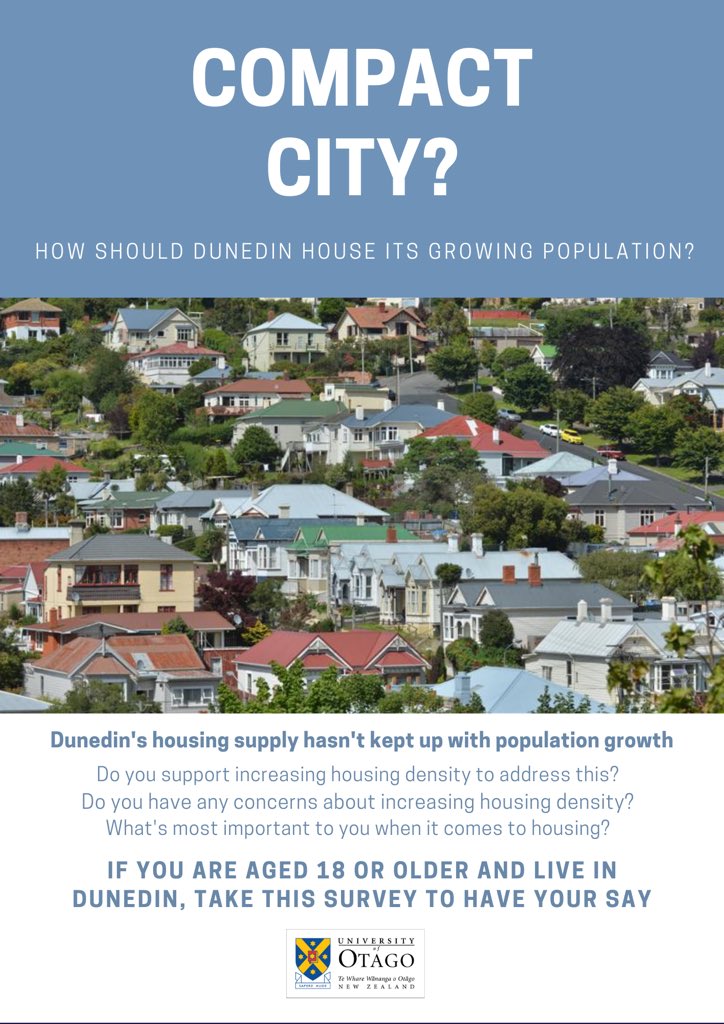 If you’re 18+ &amp; live in Dunedin, #MPlan student <a href="/otago/">University of Otago</a> Vyvienne Evans wants to hear your views! Should Dunedin be building more medium-density #housing or not? What needs to be done to get it right? Click on the link below to take the survey
otago.au1.qualtrics.com/jfe/form/SV_9z……