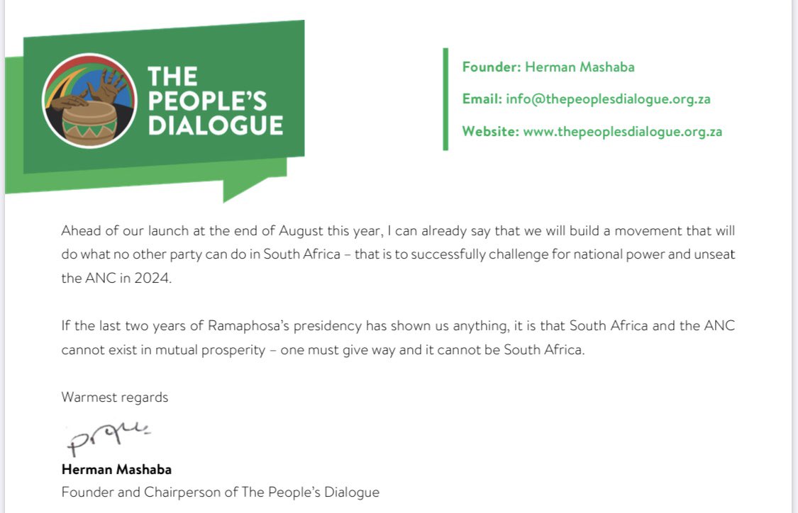 My Open Letter to the South African Business Community. 

“If the last two years of Ramaphosa’s presidency has shown us anything, it is that South Africa and the ANC cannot exist in mutual prosperity – one must give way and it cannot be South Africa.”