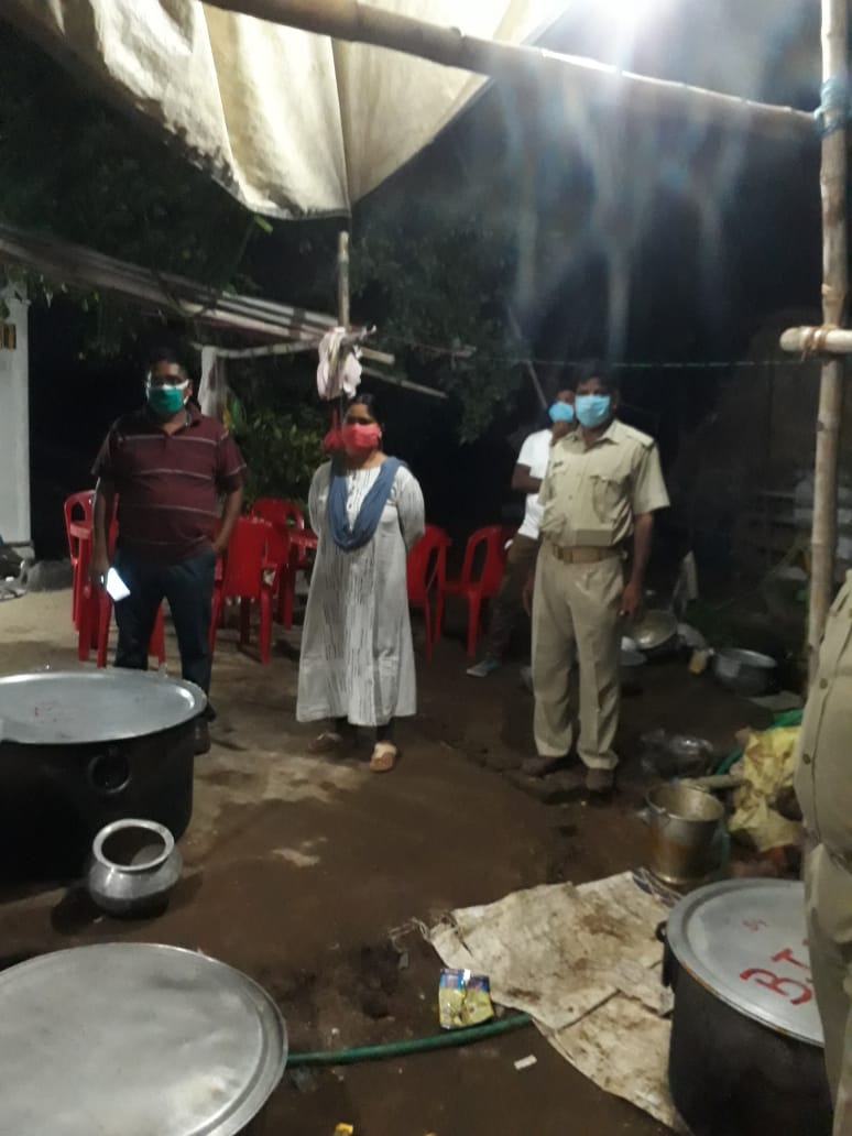 Enforcement of marriage party at sunadiakandha for violating covid guidelines.