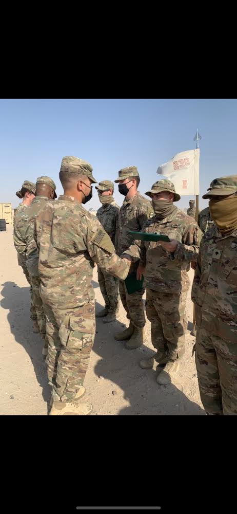 U.S. Soldiers from Echo Company, 230th Brigade Support Battalion #30thabct receive military awards for their service in support of @TFSpartan while deployed in the @CENTCOM area of responsibility, July 18, 2020.