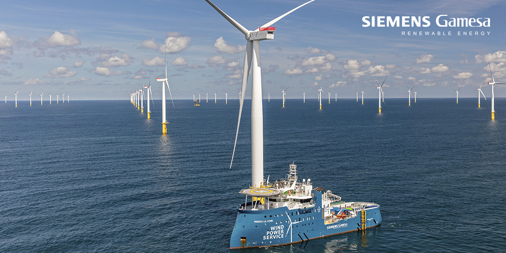 SiemensGamesa's tweet photo. Titan, giant, colossus. Our new SG 14-222 DD has pushed offshore to a new dimension. Click here to find out everything on our latest turbine that has shaken up the industry 🔎
https://t.co/AsdDATKX4C
#strongwindsofchange #greenrecovery https://t.co/uin1OaFKVt