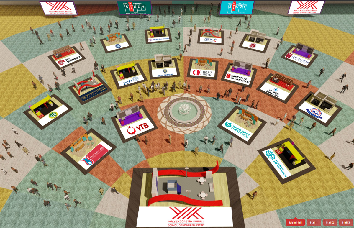 6- Sanal fuarda ayrıca, Yurtdışı Türkler ve Akraba Topluluklar Başkanlığı, Türkiye Maarif Vakfı, Yunus Emre Enstitüsü ve Ulusal Ajans gibi yükseköğretimimizin uluslararasılaşmasına katkı sağlayan paydaş kuruluşlara ait stantlar da yer almaktadır.