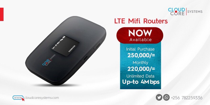 cloudcoresystem's tweet photo. These portable LTE Mifi routers are recommended for homes, online students and home offices. Contact us on +256 782 259 336 to purchase your own portable device at UGX250, 000 which comes with 1 month of free unlimited data.
#CloudCoreSystems
#LifeMadeEasy https://t.co/kTEVlmjBwM