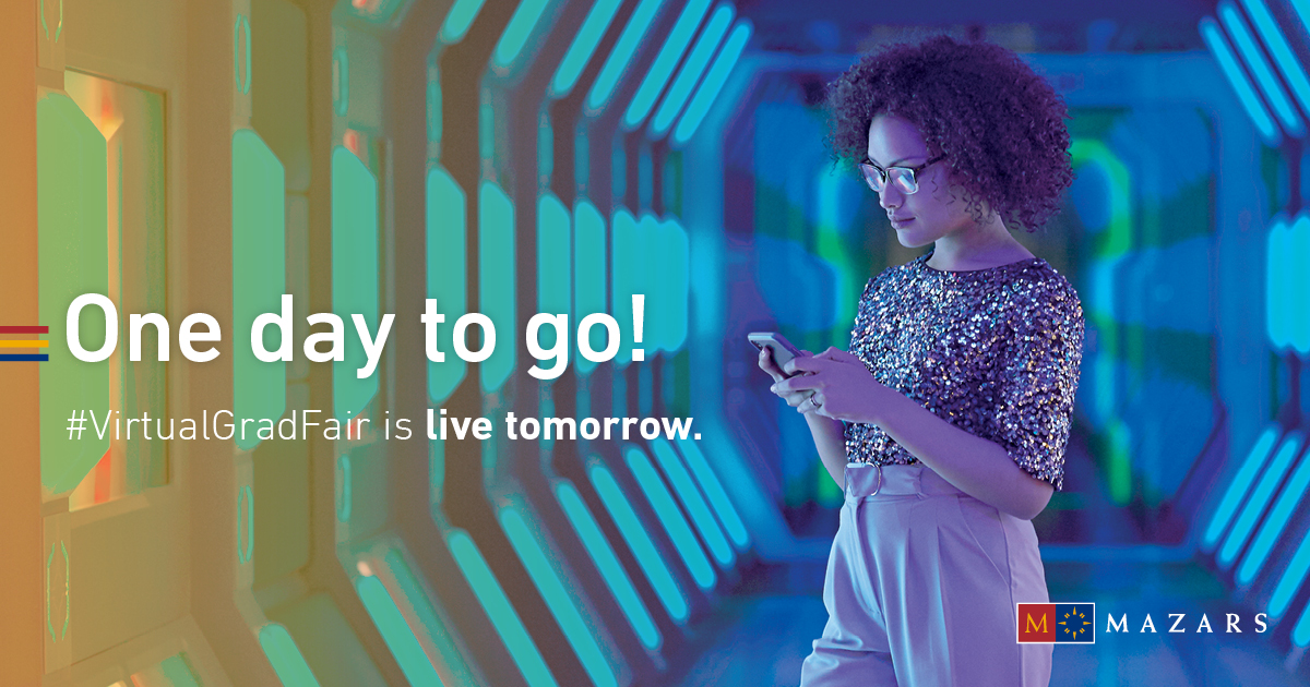 ForvisMazars_SA's tweet photo. The first 150 students to visit our booth will receive a voucher to spend at choice of over 5 000 stores online - so visit us and treat yourself!
Click on the link, register to attend and find out more about Mazars: https://t.co/twaNV7SI1u
#SAGEA #VirtualGradFair https://t.co/oxPHSjw03o