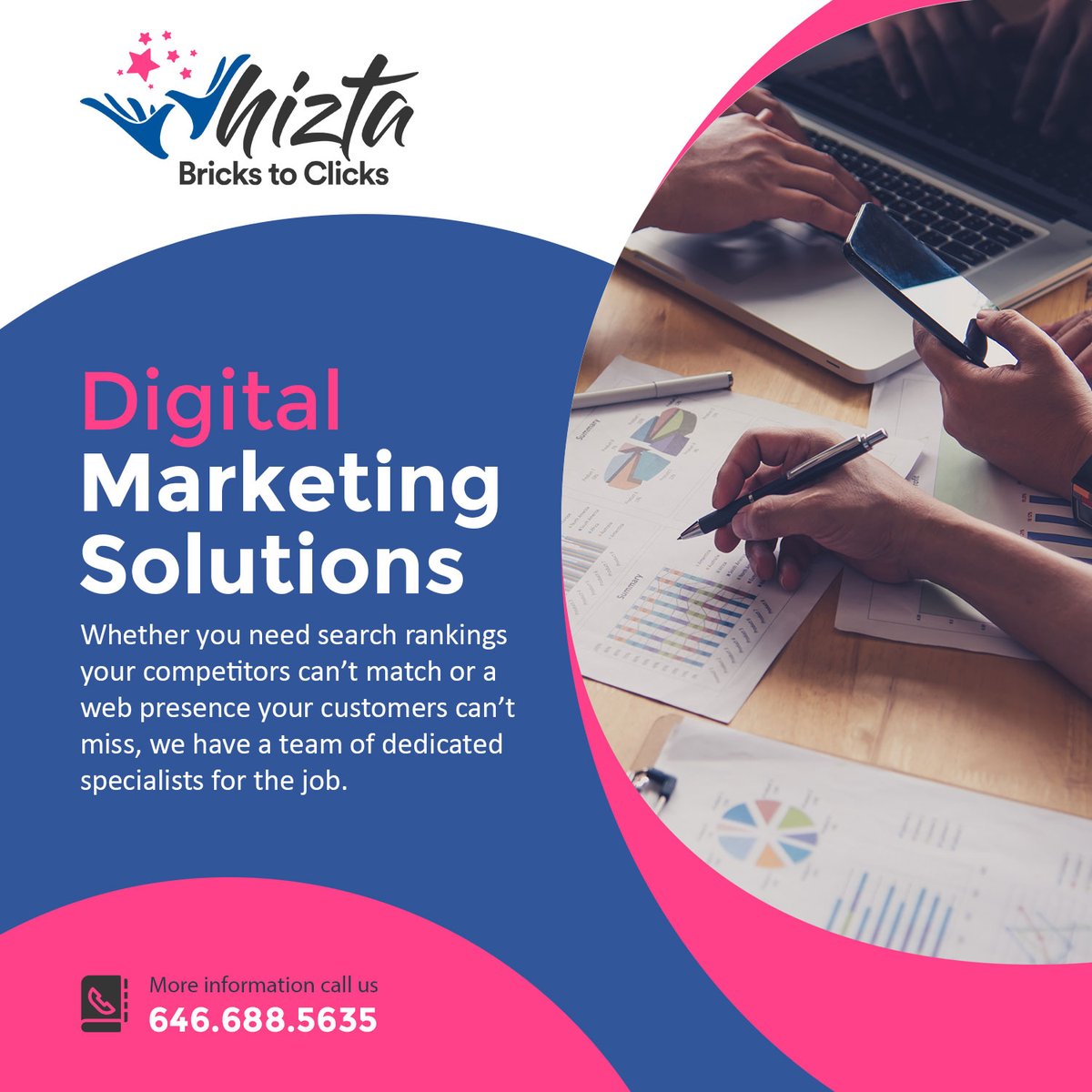 WhiztaDigital's tweet image. #Digital_Marketing_Solutions
Whether you need search rankings your competitors can’t match or a web presence your customers can’t miss, we have a team of dedicated specialists for the job.
#whizta #logo_design #webdesign #SEO