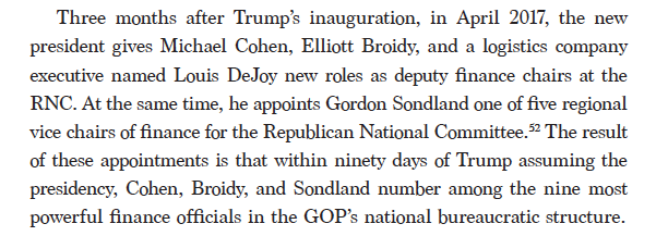 It took me a moment to realize where I'd heard the name Louis DeJoy before (the Trump pal just put atop the USPS as Trump is trying to hinder mail-in balloting).It's pg. 122 of PROOF OF CORRUPTION—when Trump appoints a criminal and accused criminal to positions alongside DeJoy.