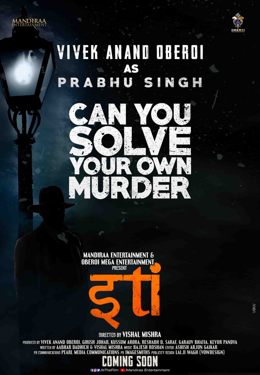 Thrilled to announce. Presenting our very own #VivekAsPrabhuSingh in #Iti - #CanYouSolveYourOwnMurder, a sleek whodunit thriller. Directed by @mishravishal and produced by @mandiraa_ent and @vivekoberoi's #OberoiMegaEnt. #ITI #PrabhuSingh @ItiTheFilm @RajeevSen11 @girishjohar