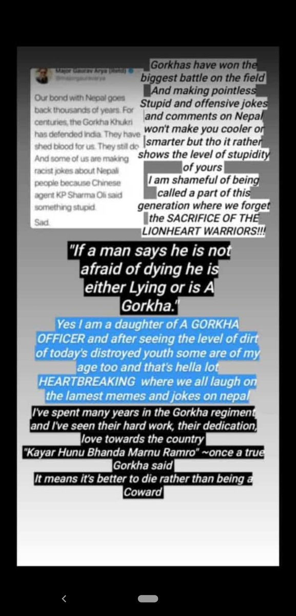 ShikshaGurung3's tweet photo. #Don't_Forget
I understand the statement made by PM of Nepal would have hurt many people. But that doesn't mean you will start blaming your own country men for the same.
#Somuchnegativity
#Don't forget they are part of you.
#Youthneedstogrow https://t.co/RkSvRhVWTw