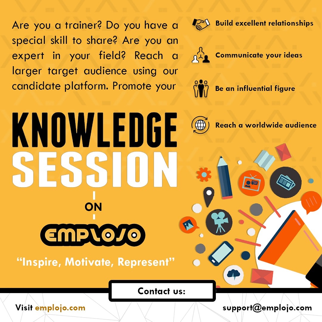 emplojo's tweet photo. Promote your training, course or knowledge session on our candidate platform. 
Contact support@emplojo.com for more information. https://t.co/jb4R07V2uR