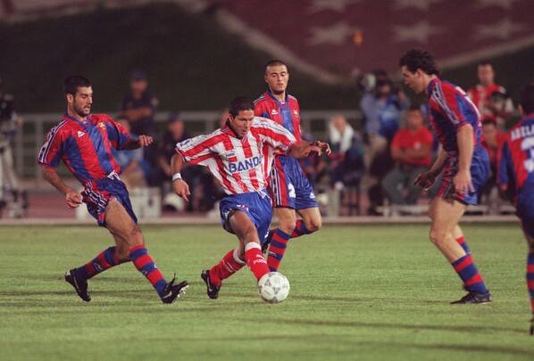 Diego Simeone vs Barcelona, 1996.