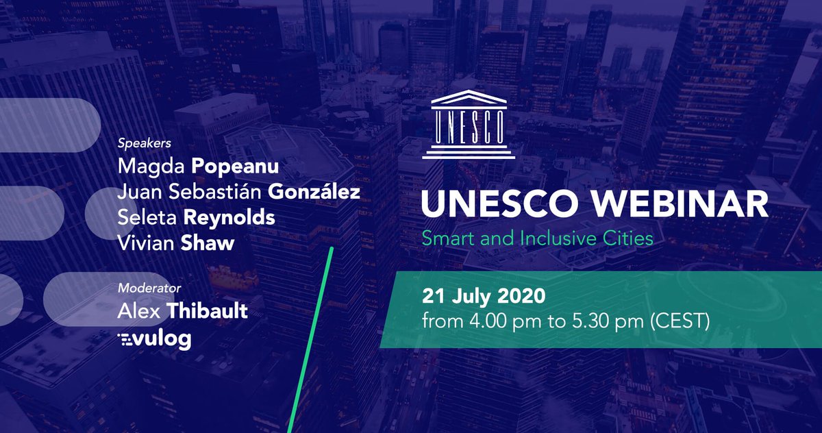Don’t miss tomorrow’s <a href="/UNESCO/">UNESCO 🏛️ #Education #Sciences #Culture 🇺🇳</a> webinar on inclusion and the development of #SmartCities moderated by our very own <a href="/Alex_Thibault/">Alex Thibault</a> with city officials from <a href="/LACity/">City of Los Angeles</a>, <a href="/MTL_Ville/">Ville de Montréal</a>, and <a href="/AlcaldiadeMed/">Alcaldía de Medellín</a> as well as top researchers from <a href="/Harvard/">Harvard University</a>. Register here 👉 hubs.ly/H0sJB2D0