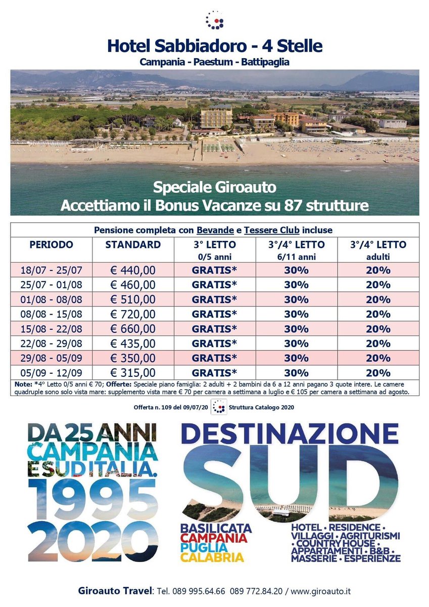 GiroautoT's tweet photo. 🤝 ACCETTIAMO IL BONUS VACANZE SU 87 STRUTTURE

🔴 #RipartiConNoi #SiBonusVacanze #GiroautoSIbonus

📲 INFO E PRENOTAZIONI ALLO 089 9956466 https://t.co/lZjCPkhhD4