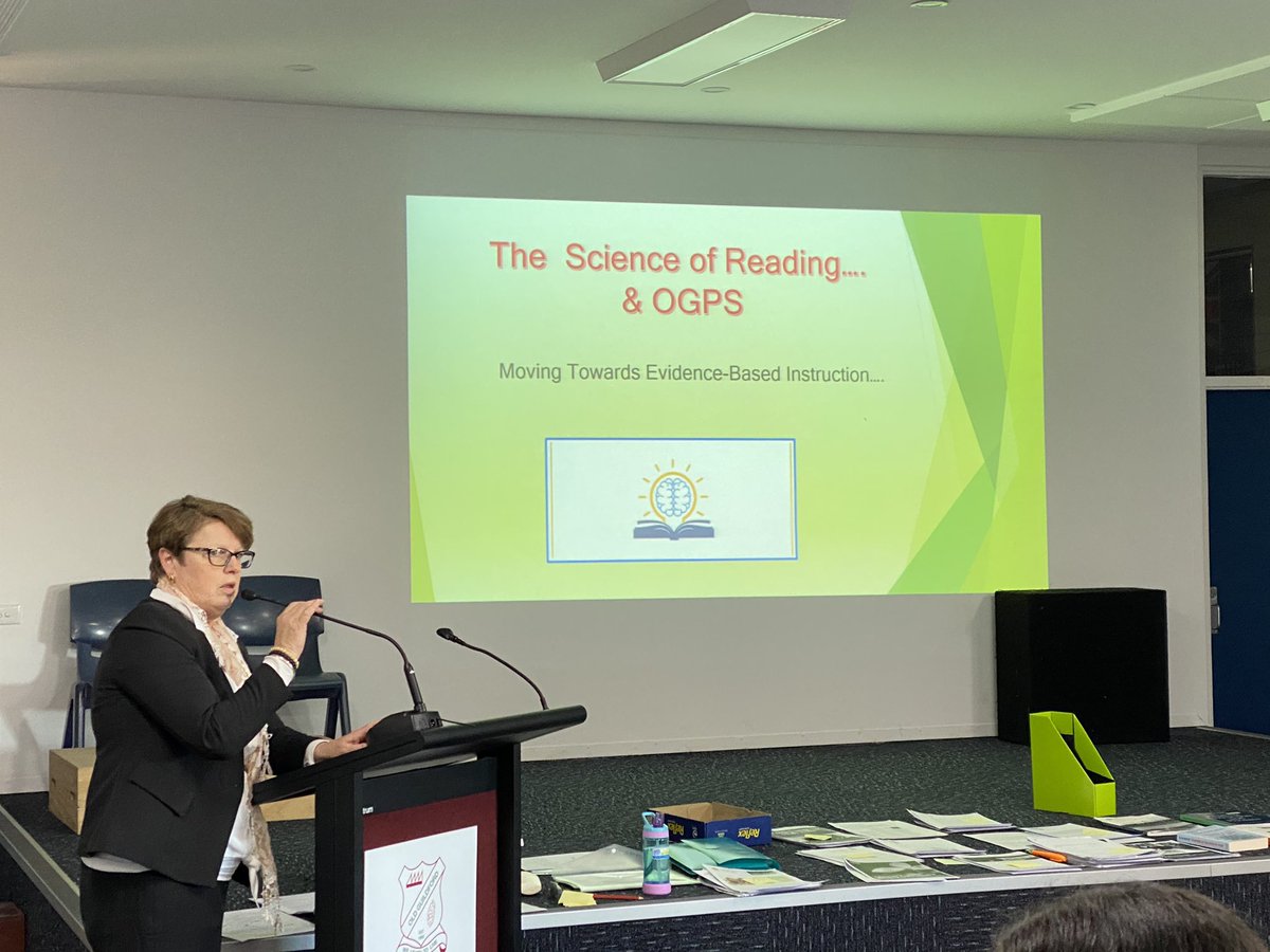 HelenMorgani's tweet photo. Our highly skilled IL @sharenscerri led an outstanding session on the Science of Reading &amp; the role of explicit &amp; systematic instruction on phonics &amp; phonemic awareness. We also explored the @nswcese doc - Effective Reading ... ‘When we know better we do better’ @OldGuildfordPS https://t.co/cR5Zh1BJmJ