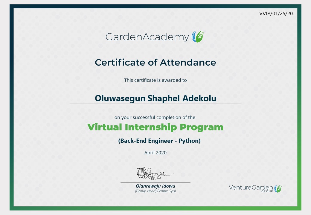 segunadekolu's tweet photo. I got this a couple of days back from #vggvirtualinternship, and I can say taking the internship was a step up for me, I learnt a lot, pushed myself farther than I normally thought impossible. Thank you @VentureGardenNG @Positive_Mario @VibraniumValley https://t.co/pybNpPLMTl