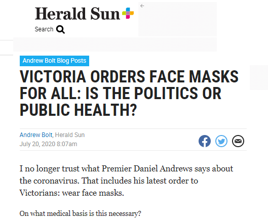 slpng_giants_oz's tweet photo. Andrew Bolt's article in the Herald Sun is dereliction of their responsibility, especially at a time of a State of Emergency in Victoria.

Please join us in making a complaint to the
National Press Council

See thread 4 details

#Auspol cc @kary_cee

Link: https://t.co/swzfOMmAVw https://t.co/ah1YSbwmkU