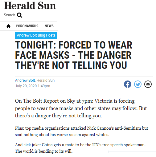 slpng_giants_oz's tweet photo. Andrew Bolt's article in the Herald Sun is dereliction of their responsibility, especially at a time of a State of Emergency in Victoria.

Please join us in making a complaint to the
National Press Council

See thread 4 details

#Auspol cc @kary_cee

Link: https://t.co/swzfOMmAVw https://t.co/ah1YSbwmkU
