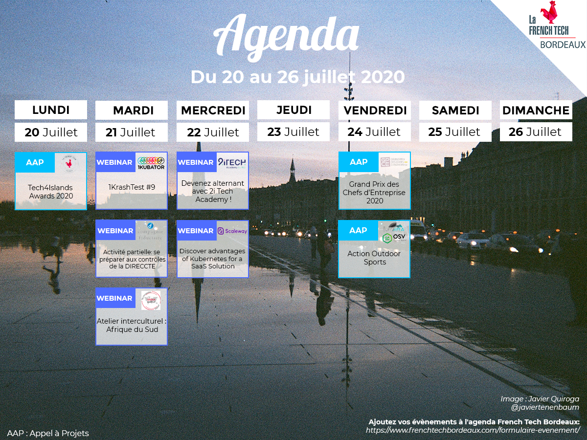 FrenchTechBdx's tweet photo. 🗓️ Vos évènements #FrenchTech #Bordeaux de la semaine :
@FTPolynesie @1KBordeaux @CFiduciaire @Sirena_Startup #2iTechAcademy @Scaleway_fr #GPCE @Outdoor_Valley ... 🔥
🔎 Détails et inscriptions ➡️ https://t.co/PR7mwbUoLm https://t.co/rx8zadtUZS
